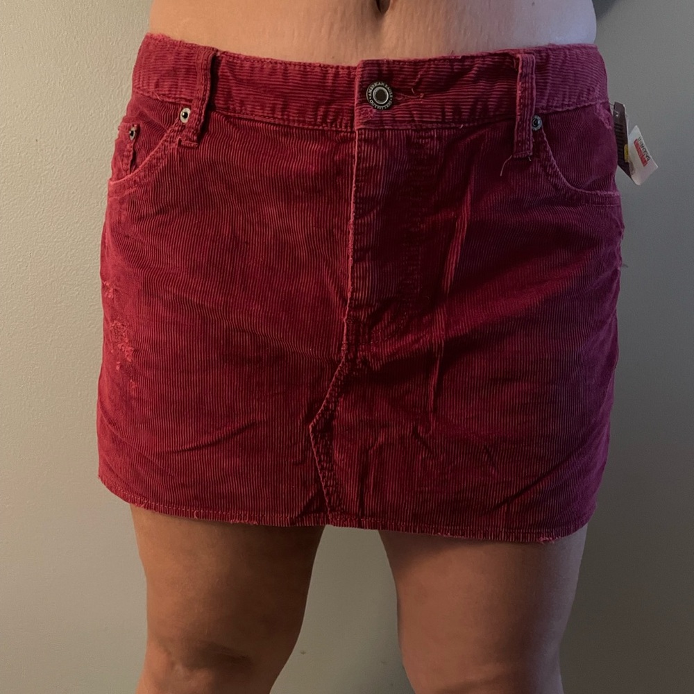 American Eagle Vintage Red Corduroy Mini Skirt